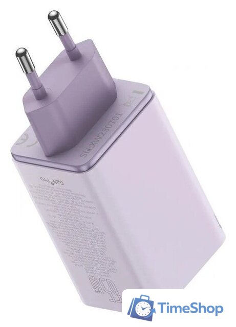 Сетевое зарядное Baseus GaN6 Pro Fast Charger 2C+2U 65W P10162701533-00 (фиолетовый) - Изображение №4 — Интернет-магазин Time-Shop