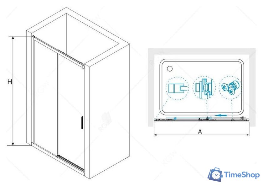 Душевая дверь RGW LE-12 150 - Изображение №3 — Интернет-магазин Time-Shop