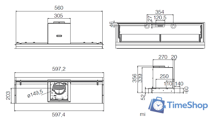 Кухонная вытяжка Elica Lever IX/A/56 PRF0160153 - Изображение №5 — Интернет-магазин Time-Shop
