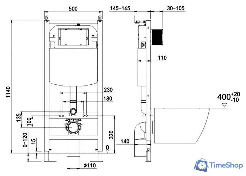 Инсталляция для унитаза Oliveeka M-6601A - Изображение №2 — Интернет-магазин Time-Shop