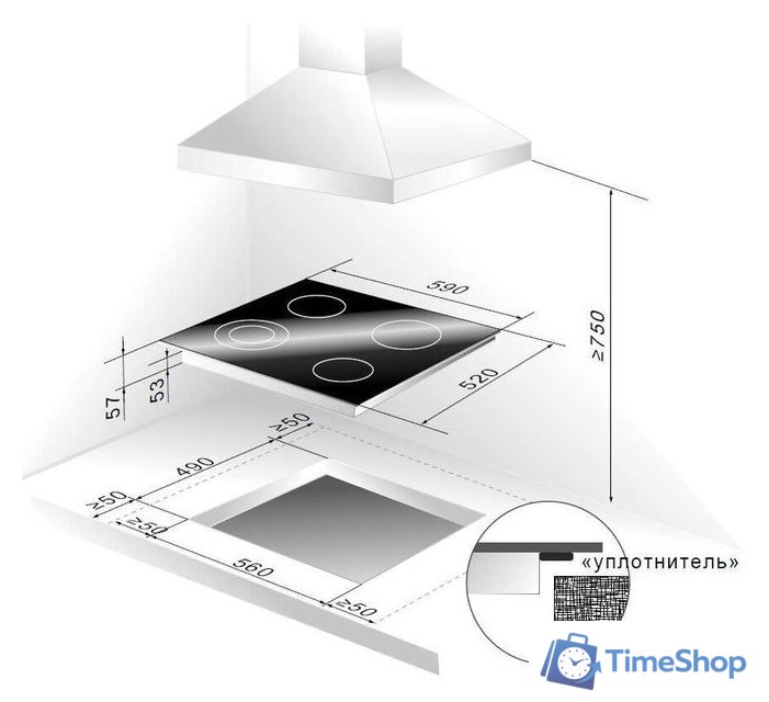 Варочная панель Haier HHY-C64NFB - Изображение №2 — Интернет-магазин Time-Shop