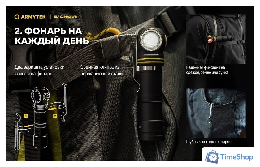 Фонарь Armytek Elf C2 Max WR USB-C (белый) - Изображение №15 — Интернет-магазин Time-Shop