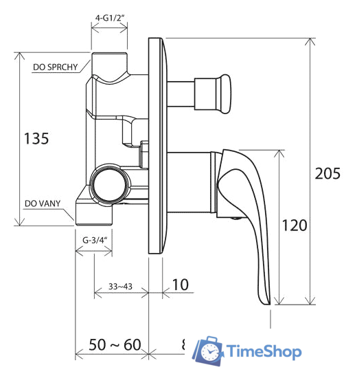 Смеситель без скрытого механизма Ravak Rosa-RS 061.00 [X070014] - Изображение №3 — Интернет-магазин Time-Shop