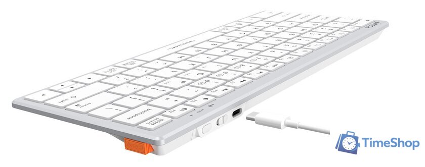 Клавиатура A4Tech Fstyler FBX51C (серебристый/белый) - Изображение №7 — Интернет-магазин Time-Shop