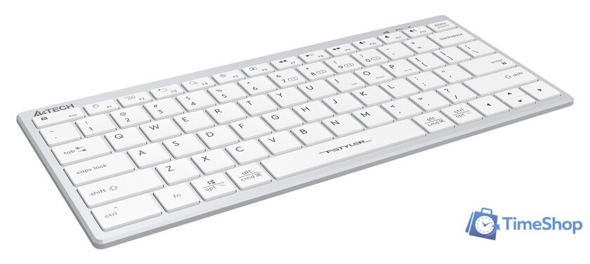 Клавиатура A4Tech Fstyler FBX51C (серебристый/белый) - Изображение №5 — Интернет-магазин Time-Shop
