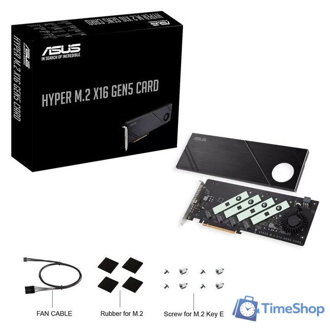 Адаптер для подключения M.2 накопителей ASUS Hyper M.2 x16 Gen5 - Изображение №6 — Интернет-магазин Time-Shop