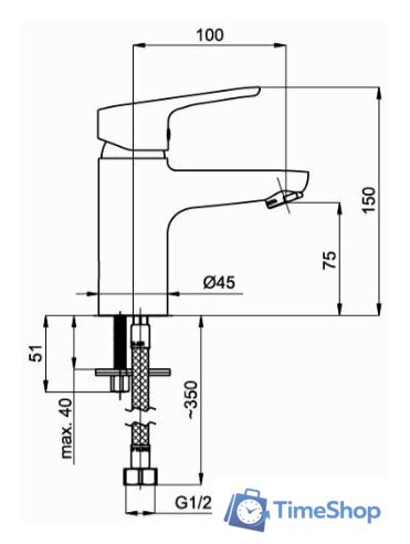 Смеситель Rubineta UNO-18 (BK2) - Изображение №3 — Интернет-магазин Time-Shop