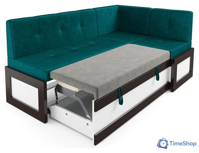 Угловой диван Мебель-АРС Нотис 191х82х116 см M11-27-2 (бархат сине-зеленый Star Velvet 43 Black Green) - Изображение №5 — Интернет-магазин Time-Shop