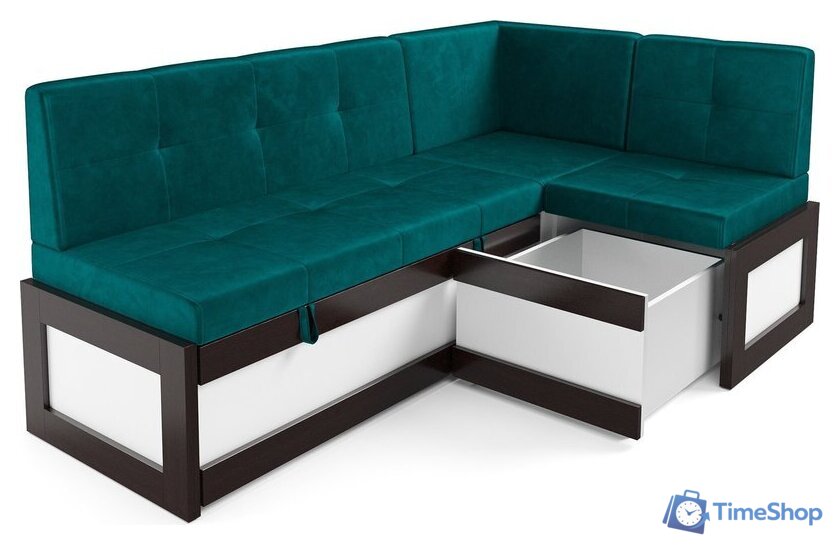 Угловой диван Мебель-АРС Нотис 191х82х116 см M11-27-2 (бархат сине-зеленый Star Velvet 43 Black Green) - Изображение №3 — Интернет-магазин Time-Shop