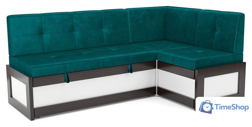 Угловой диван Мебель-АРС Нотис 191х82х116 см M11-27-2 (бархат сине-зеленый Star Velvet 43 Black Green) - Изображение №1 — Интернет-магазин Time-Shop