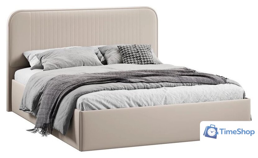 Кровать Трия Тиффани Тип 1 c ПМ 160x200 (велюр Confetti Cream) - Изображение №1 — Интернет-магазин Time-Shop