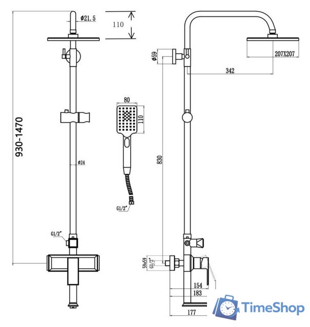 Душевая система  Savol S-600108T - Изображение №2 — Интернет-магазин Time-Shop