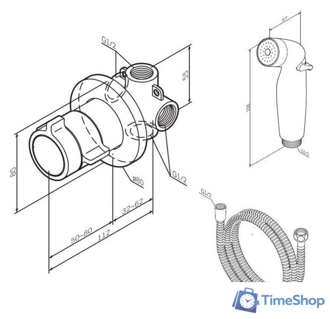 Гигиенический душ AM.PM X-Joy F0H85A400 - Изображение №5 — Интернет-магазин Time-Shop