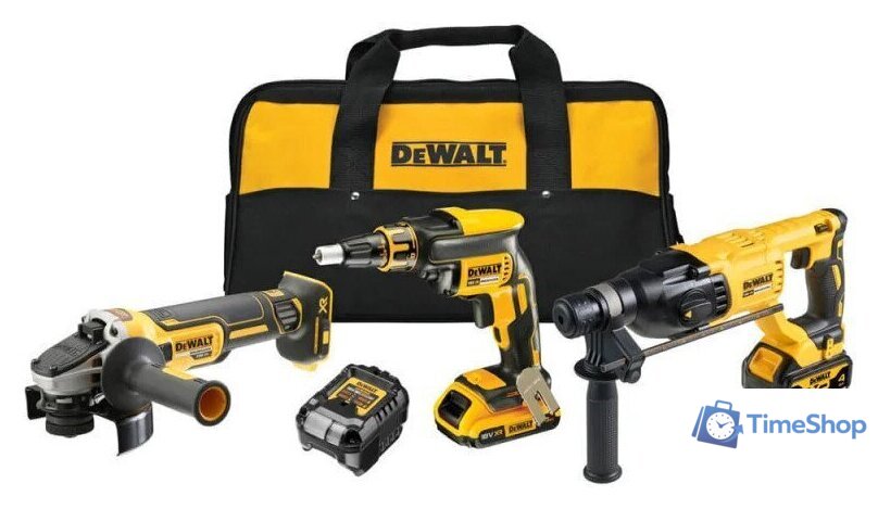  DeWalt DCK308DM (перфоратор, шуруповерт, болгарка, 2 АКБ, сумка) - Изображение №1 — Интернет-магазин Time-Shop