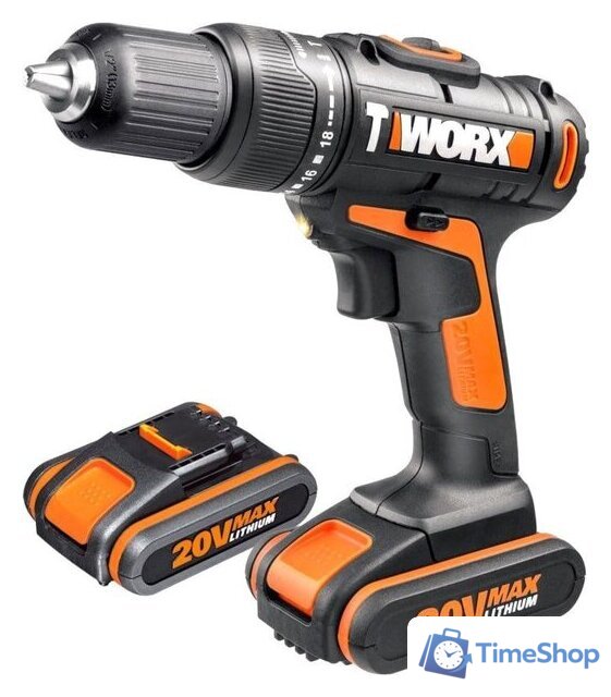 Ударная дрель-шуруповерт Worx WX371.1 (с 2-мя АКБ, кейс) - Изображение №1 — Интернет-магазин Time-Shop