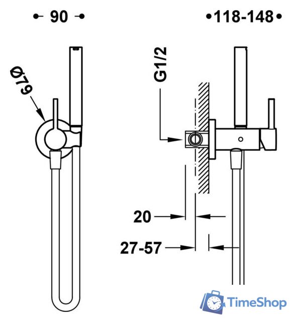 Гигиенический душ Tres Study 134123KMB - Изображение №2 — Интернет-магазин Time-Shop