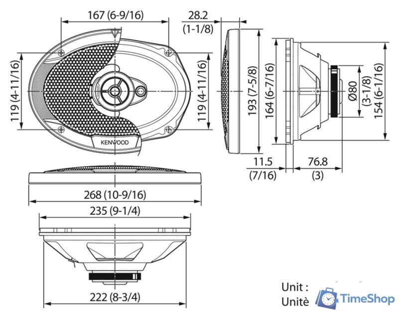 Коаксиальная АС Kenwood KFC-S6966 - Изображение №2 — Интернет-магазин Time-Shop