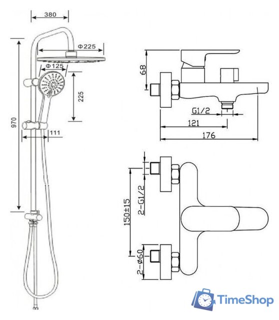 Душевая система  Agger Gorgeous A0293544 - Изображение №16 — Интернет-магазин Time-Shop