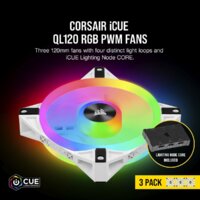 Комплект вентиляторов для корпуса Corsair iCUE QL120 RGB White Triple Pack CO-9050104-WW - Превью изображения №15 — Интернет-магазин Time-Shop
