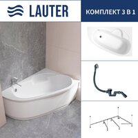Lauter Valencia 160x105 2102160R (с каркасом и сифоном 21Y31010 хром)