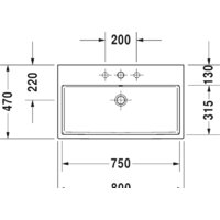 Умывальник Duravit Vero Air 80 2350800000 - Превью изображения №3 — Интернет-магазин Time-Shop