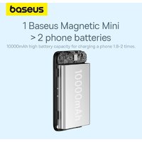 Внешний аккумулятор Baseus Magnetic Mini Air Wireless Fast Charge Power Bank 20W 10000mAh (черный) - Превью изображения №15 — Интернет-магазин Time-Shop