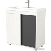 Дабер Тумба под умывальник 013 Тобага/Эридан 80 Т13.8Т.0.20 (белый древесный/серый)