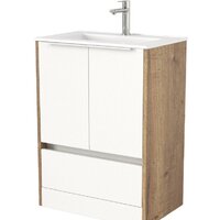 Дабер Тумба под умывальник 017 60 Т17.6.0.21Б (дуб галифакс/белый/ручка белая)