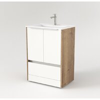  Дабер Тумба под умывальник 017 60 Т17.6.0.21Б (дуб галифакс/белый/ручка белая) - Превью изображения №2 — Интернет-магазин Time-Shop