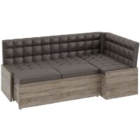 Угловой диван Трия Форест угловой (дуб сонома трюфель/кожзам коричневый) - Превью изображения №2 — Интернет-магазин Time-Shop