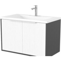 Дабер Тумба под умывальник 018 Andrea Elen 80 Т18.8А.0.20Б (белый древесный/серый/ручка белая)