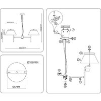 Подвесная люстра Ambrella LH72471/3 BS/WH (латунь/белый) - Превью изображения №8 — Интернет-магазин Time-Shop