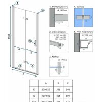 Душевая дверь Rea Molier 80 REA-K6367 (хром/прозрачное стекло) - Превью изображения №4 — Интернет-магазин Time-Shop