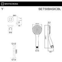 Душевой гарнитур  Whitecross SET50BASICBL (черный матовый) - Превью изображения №2 — Интернет-магазин Time-Shop