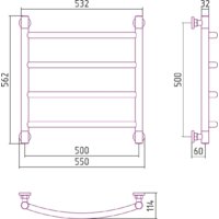 Полотенцесушитель Сунержа Галант+ 500x500 00-0200-5050 - Превью изображения №3 — Интернет-магазин Time-Shop