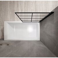 Стеклянная шторка для ванны Rea Lagos-1 70 (черный/прозрачное стекло) - Превью изображения №2 — Интернет-магазин Time-Shop