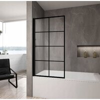 Стеклянная шторка для ванны Rea Lagos-1 70 (черный/прозрачное стекло) - Превью изображения №3 — Интернет-магазин Time-Shop