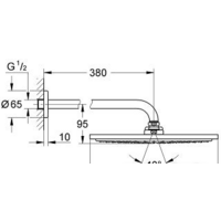 Верхний душ Grohe Rainshower Cosmopolitan 310 26066GN0 (холодный рассвет, матовый) - Превью изображения №2 — Интернет-магазин Time-Shop