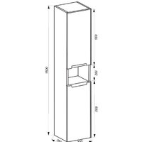  ЗОВ Шкаф-пенал Дион 150 DP150LWP0M9003MKV5 (белый матовый) - Превью изображения №4 — Интернет-магазин Time-Shop
