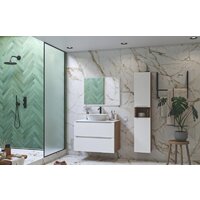  ЗОВ Тумба под умывальник Дион 60 D60LHO0M9003MKV5-KP13W (белый матовый/дуб) - Превью изображения №4 — Интернет-магазин Time-Shop