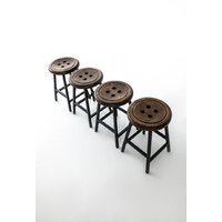 Табурет Stal-Massiv Button-47 (дуб мореный/черный) - Превью изображения №8 — Интернет-магазин Time-Shop