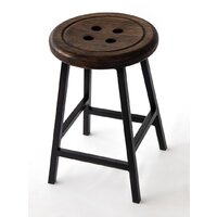 Табурет Stal-Massiv Button-47 (дуб мореный/черный) - Превью изображения №2 — Интернет-магазин Time-Shop