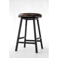 Табурет Stal-Massiv Button-47 (дуб мореный/черный) - Превью изображения №4 — Интернет-магазин Time-Shop