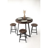 Табурет Stal-Massiv Button-47 (дуб мореный/черный) - Превью изображения №14 — Интернет-магазин Time-Shop