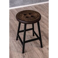 Табурет Stal-Massiv Button-47 (дуб мореный/черный) - Превью изображения №10 — Интернет-магазин Time-Shop