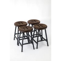 Табурет Stal-Massiv Button-47 (дуб мореный/черный) - Превью изображения №9 — Интернет-магазин Time-Shop