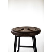 Табурет Stal-Massiv Button-47 (дуб мореный/черный) - Превью изображения №5 — Интернет-магазин Time-Shop