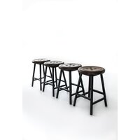 Табурет Stal-Massiv Button-47 (дуб мореный/черный) - Превью изображения №7 — Интернет-магазин Time-Shop