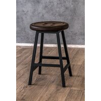 Табурет Stal-Massiv Button-47 (дуб мореный/черный) - Превью изображения №12 — Интернет-магазин Time-Shop