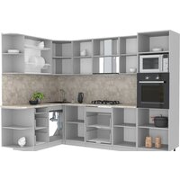 Готовая кухня Интерлиния Мила Лайт 1.68x2.8 левая (вудлайн кремовый/антрацит/бискайская сосна) - Превью изображения №2 — Интернет-магазин Time-Shop